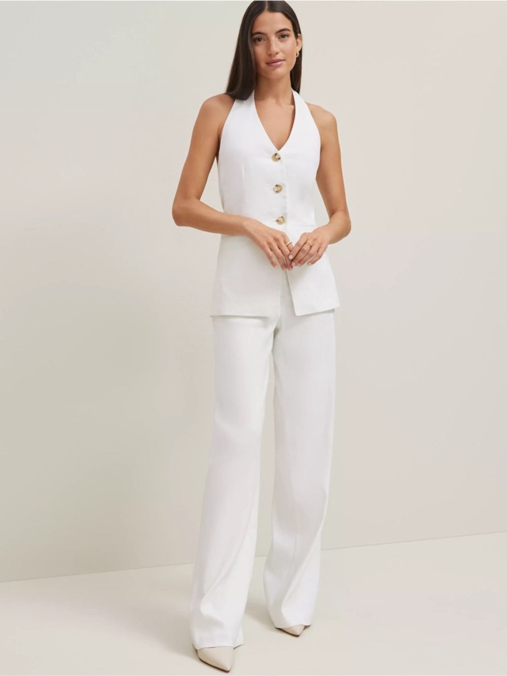 Ann Taylor The Petite Wide-leg Pant In Linen Blend 857285